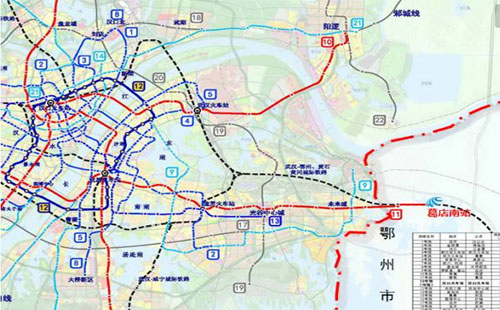 武漢 4 條地鐵延伸到鄂州