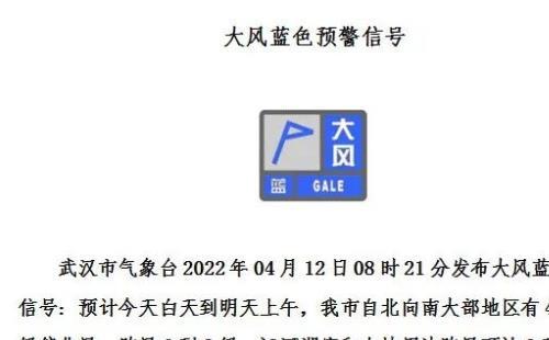 武漢發(fā)布大風(fēng)藍(lán)色預(yù)警4月12日