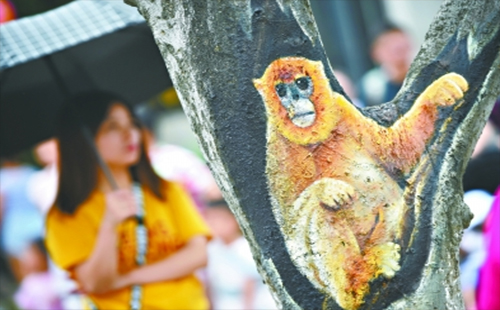 武漢動物園營造趣味氛圍 一步一景